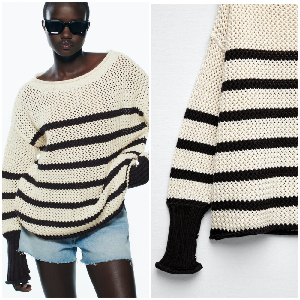 Oversized Stripe Knit Sweater